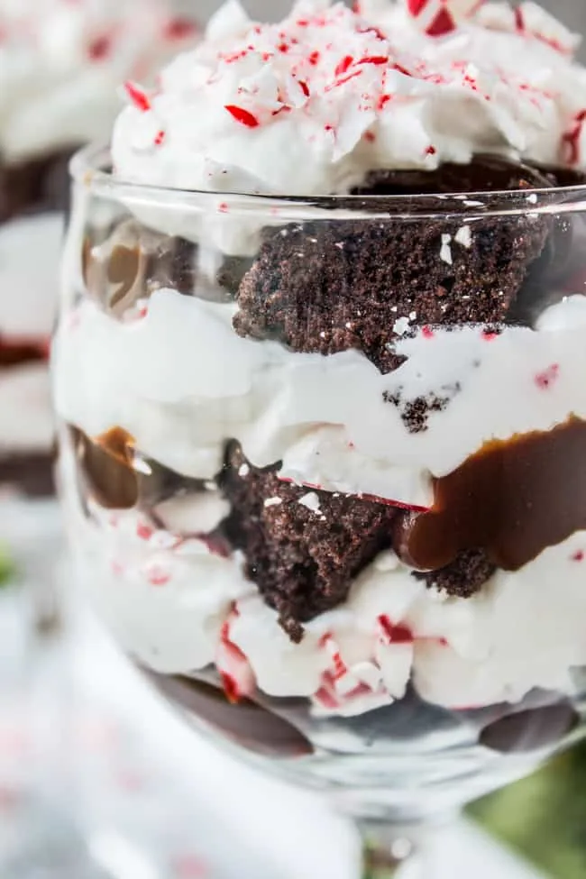 Candy Cane Brownie Trifle